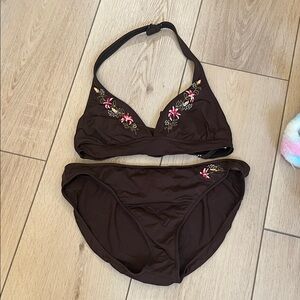 Brown Floral Bikini Set - Juniors size 12